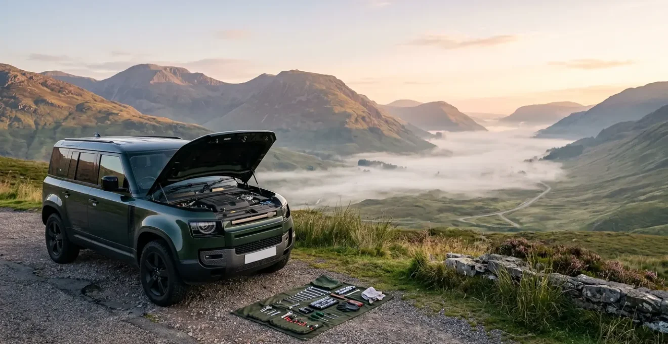 Car being prepared for NC500 journey through Scottish Highlands