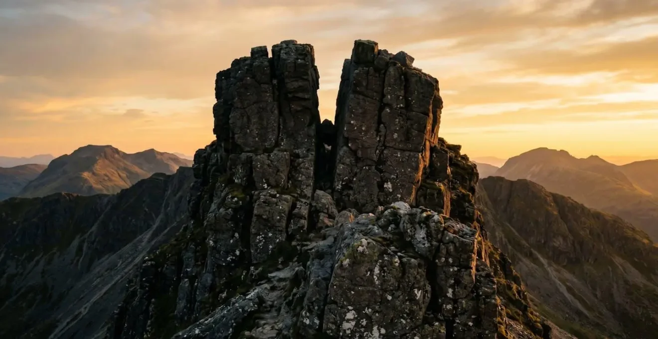 The Cobbler's iconic rocky pinnacle with panoramic views of the Arrochar Alps
